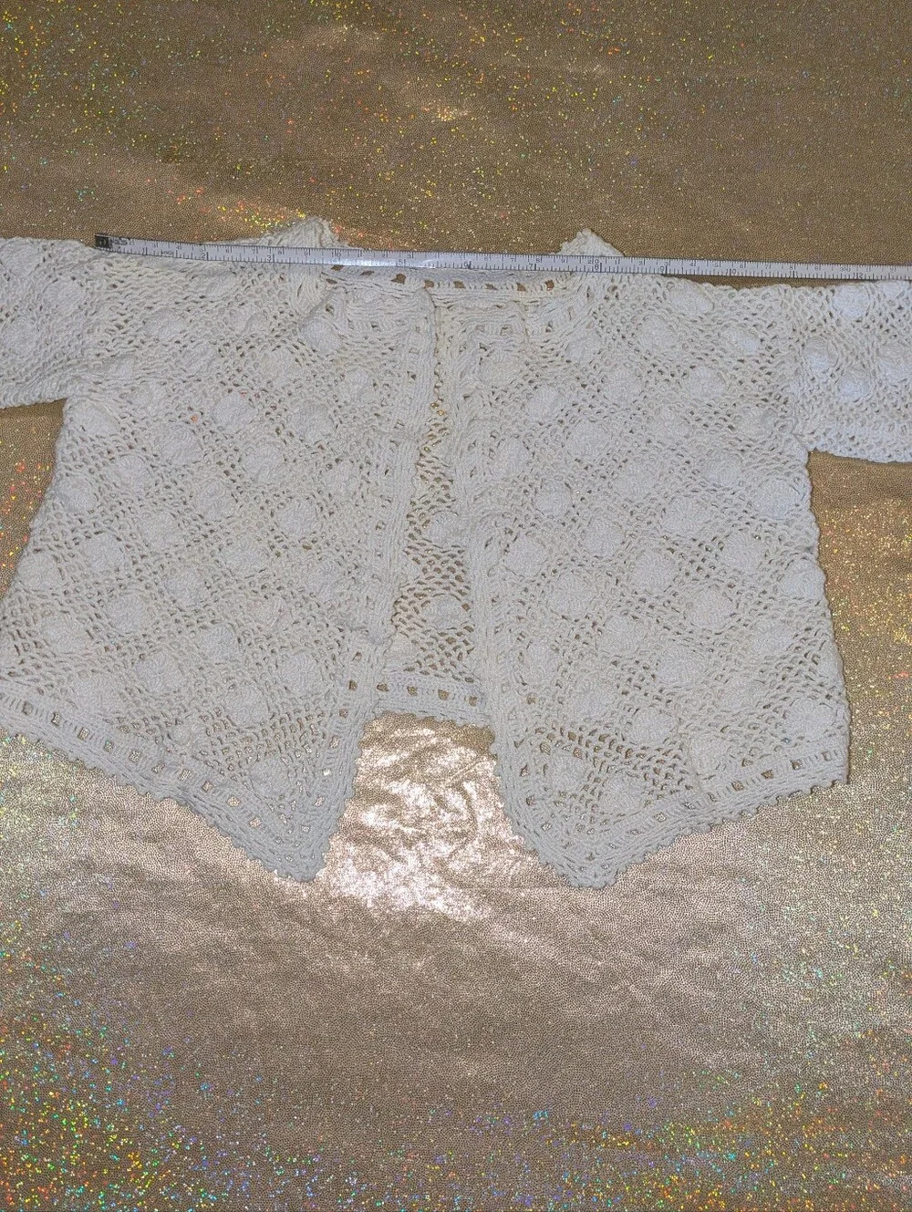 Crocheted Open-Front Baby Cardigan from Croatia